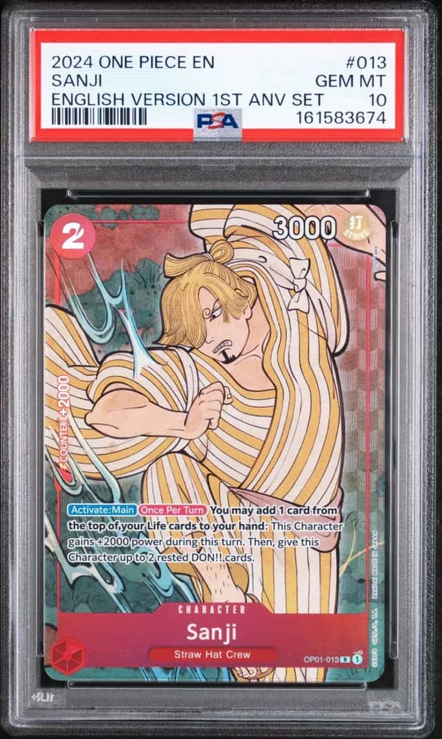 2024 ONE PIECE ENGLISH VERSION 1ST ANNIVERSARY SET #013 SANJI PSA 10