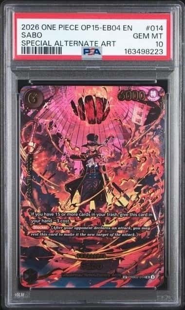 ONE PIECE SABO 2026 EB04-ADVENTURE ON KAMI'S ISLAND #014 SPECIAL ALT ART PSA 10
