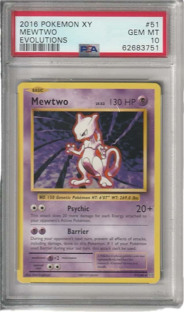 2016 POKEMON XY EVOLUTIONS #51 MEWTWO PSA 10