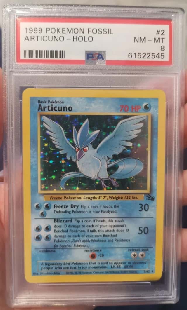 Articuno - 2/62 - Fossil Set - Holo Rare - PSA 8 - Pokemon Card