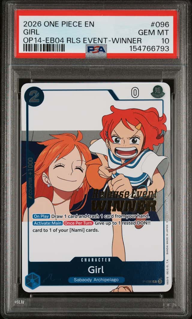 2026 One Piece En OP14-EB04 RLS Event Winner #096 Girl PSA 10 GEM MINT