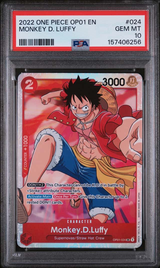 2022 One Piece Romance Dawn Monkey D. Luffy Super Rare #OP01-024 PSA 10 GEM MINT