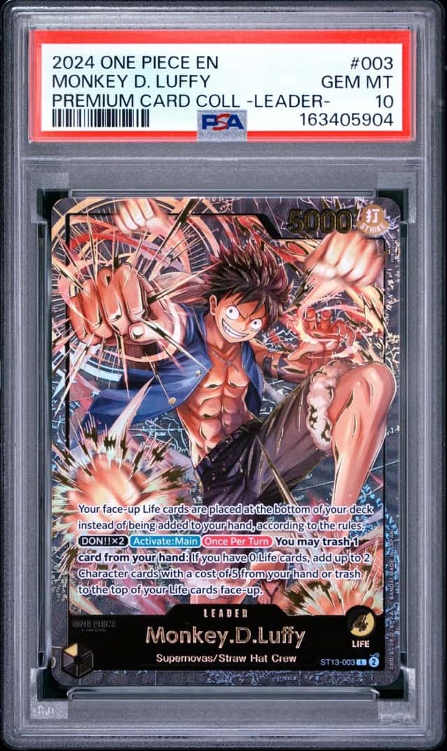 One Piece Monkey D. Luffy Premium Card Coll. Leader Coll. ST13-003 PSA 10