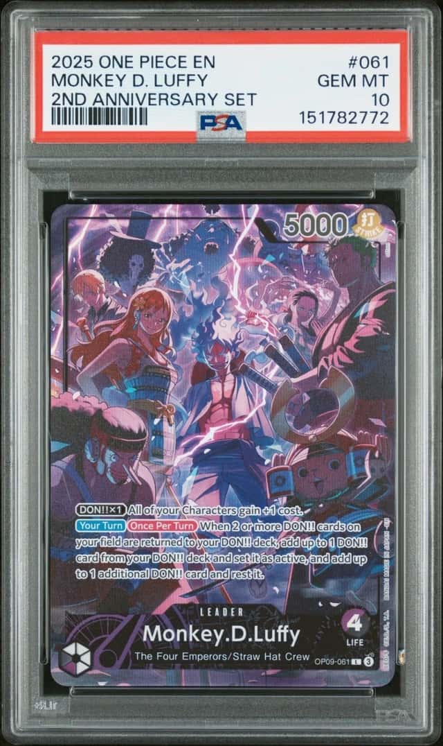 One Piece Monkey D. Luffy English 2nd Anniversary 061 PSA 10 Gem Mint