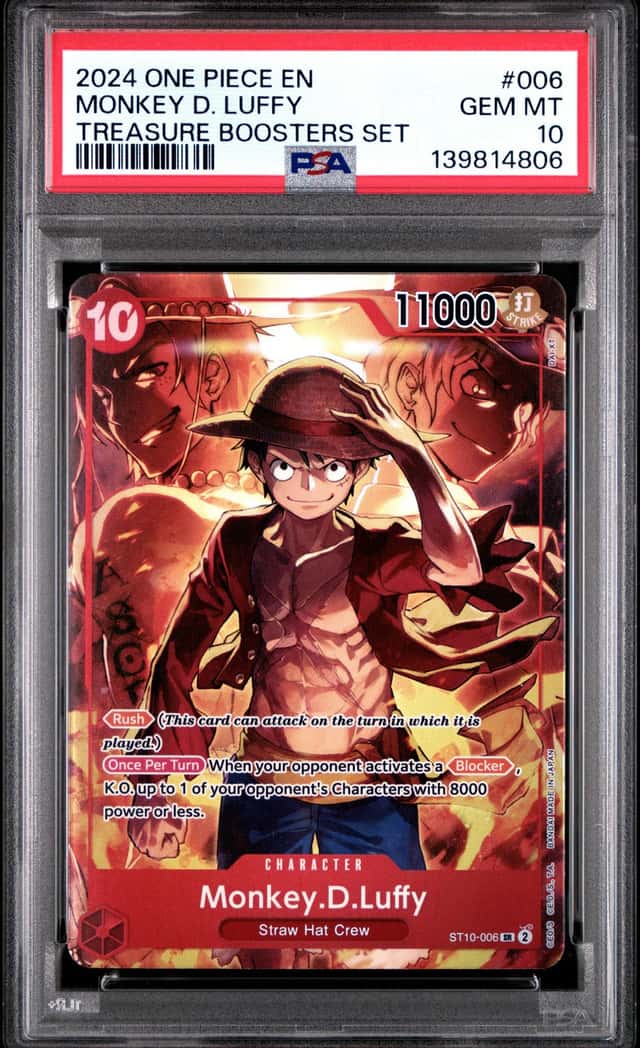 2024 One Piece Treasure Boosters Monkey D Luffy - ST10-006 PSA 10
