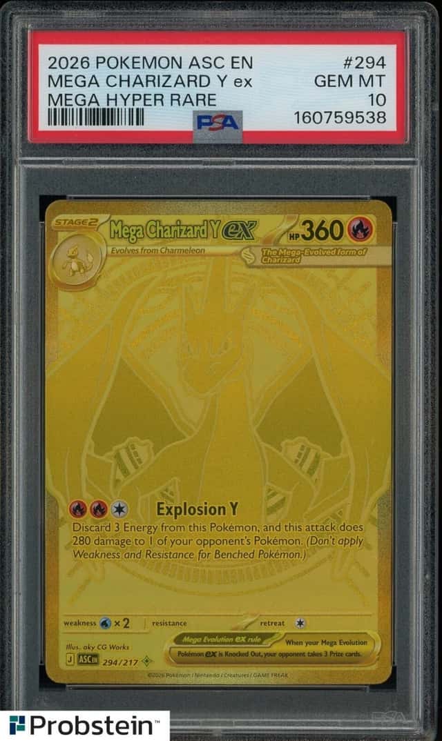 2026 Pokemon ASC EN Mega Hyper Rare #294 Mega Charizard Y ex PSA 10 GEM MINT
