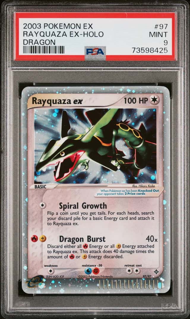 2003 POKEMON EX DRAGON #97 RAYQUAZA EX-HOLO DRAGON PSA 9 MINT