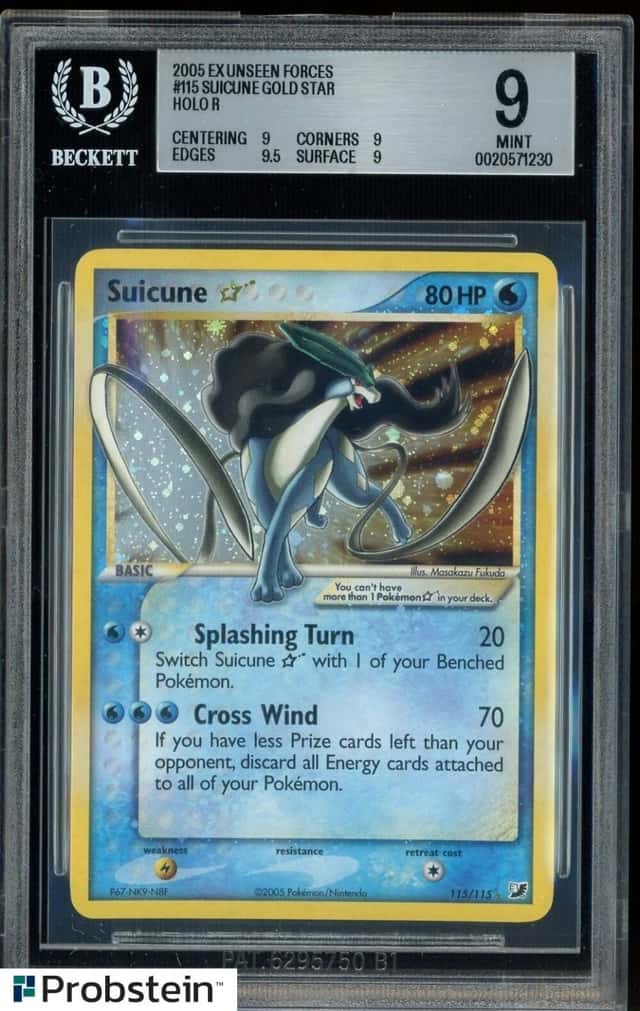 2005 Pokemon Gold Star EX Unseen Forces #115 Suicune Holo BGS 9 MINT
