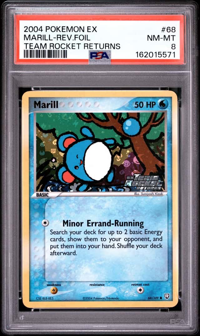 2004 Pokemon Ex Team Rocket Returns #68 Marill - Reverse Foil PSA 8 NM-MT
