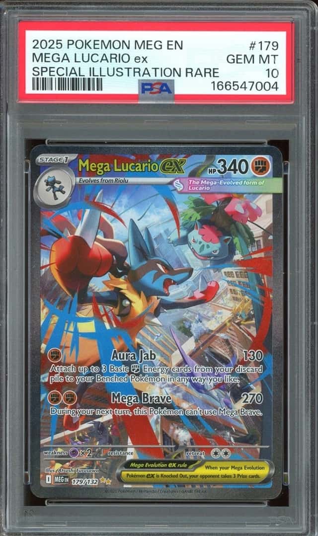 2025 Pokemon Mega Evolution EN #179 Mega Lucario ex Special Illustration PSA 10