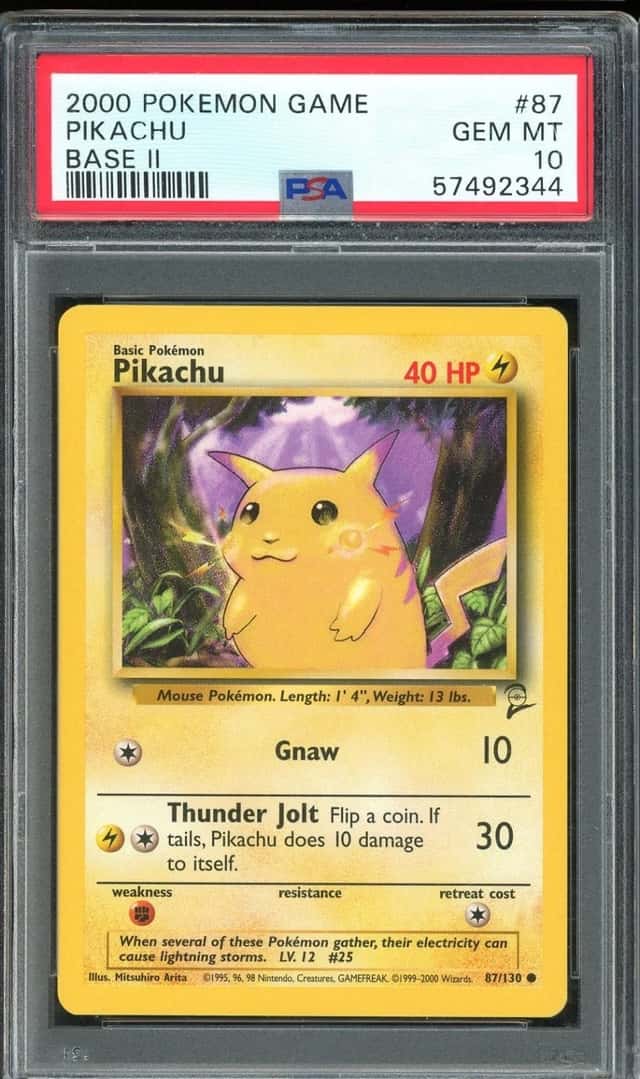 PSA 10 GEM MINT - Pikachu #87 2000 Pokemon Game Base II