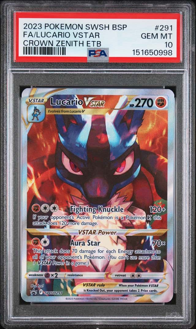 TCG Pokémon Lucario VSTAR SWSH291 Crown Zenith PSA 10 GEM MINT