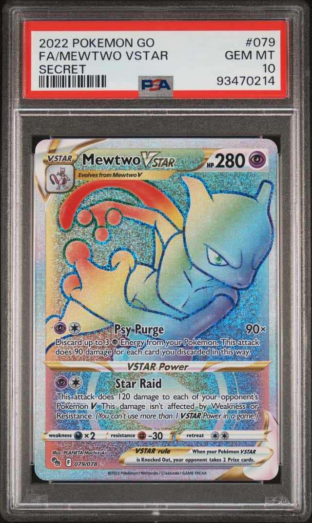 The Pokémon Company 2022 Mewtwo VSTAR 079/078 Secret Rare Full Art Holo PSA 10