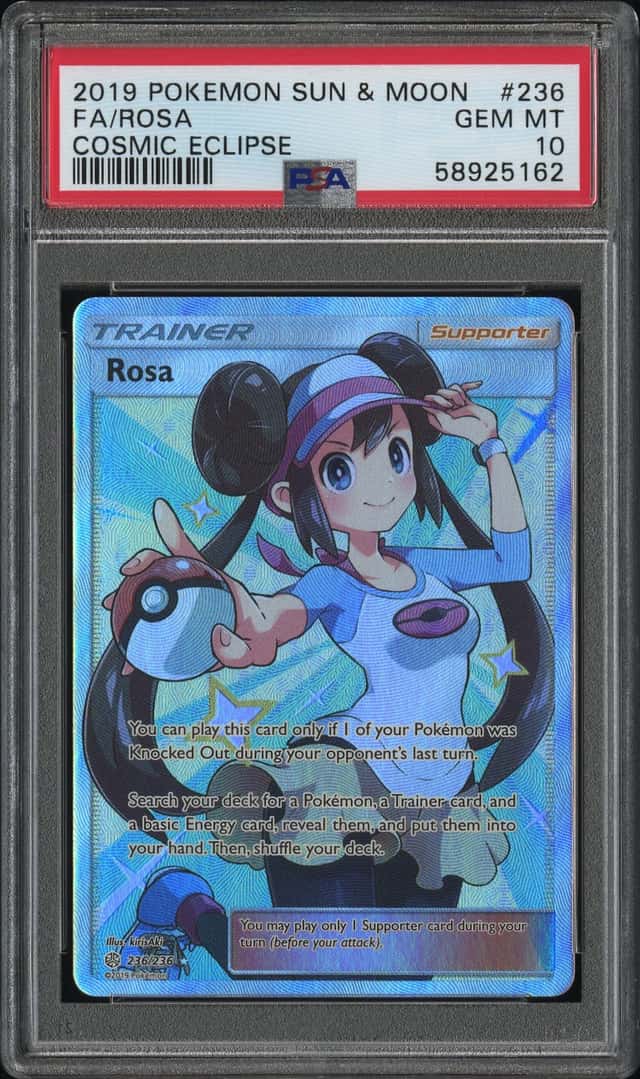 2019 POKEMON SUN & MOON COSMIC ECLIPSE #236 FULL ART/ROSA PSA 10