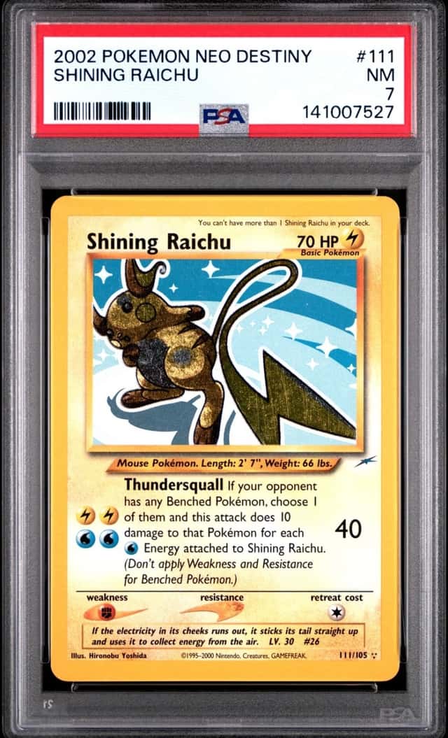 2002 POKEMON NEO DESTINY #111 SHINING RAICHU PSA 7