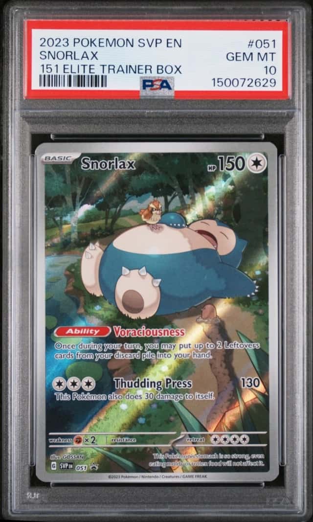2023 POKEMON SVP EN-SV BLACK STAR PROMO 151 ELITE TRAINER BOX SNORLAX PSA 10