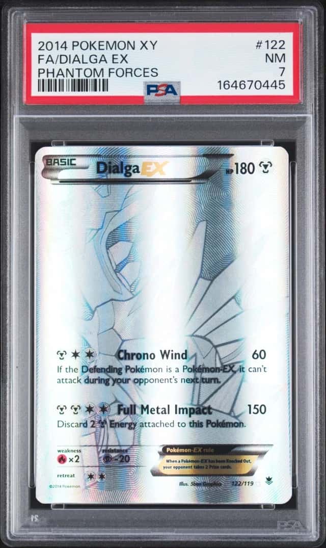 2014 POKEMON XY PHANTOM FORCES #122 FULL ART/DIALGA EX PSA 7