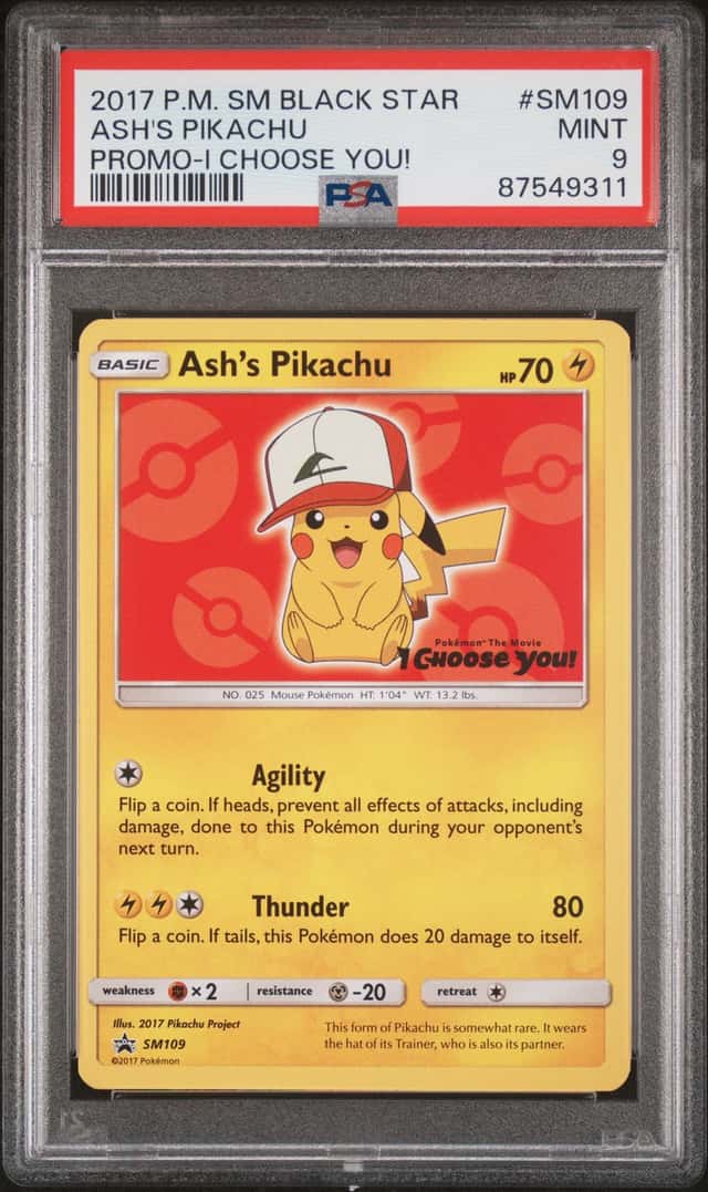 Pokemon Ash’s Pikachu SM109 Black Star Promo Pokemon The Movie I Choose You