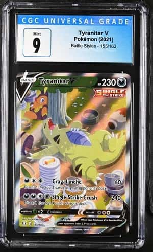 Tyranitar V 155/163 Swsh05 Battle Styles Ultra Rare Holo Full Art 2021 CGC 9