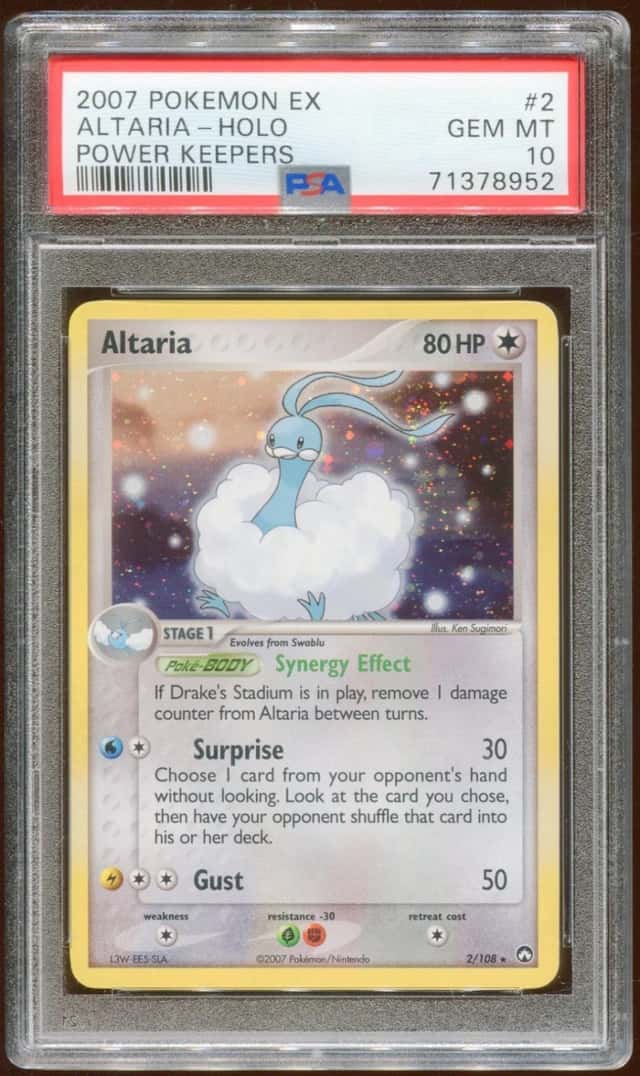 2007 POKEMON POWER KEEPERS EX ALTARIA #2/108 RARE HOLO FOIL PSA 10 E8