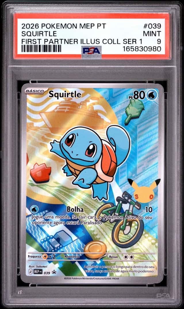 2026 POKEMON PORTUGUESE MEP PT-ME BLACK STAR PROMO #039 SQUIRTLE PSA 9
