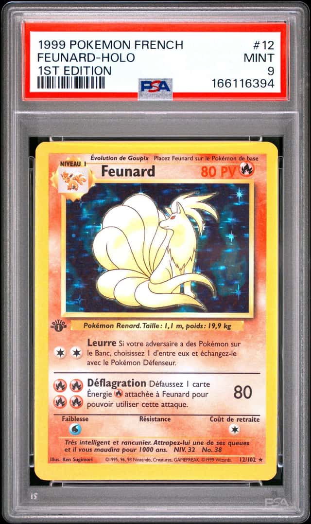 POKEMON FEUNARD NINETALES 1999 FRENCH #12 1ST EDITION HOLO PSA 9