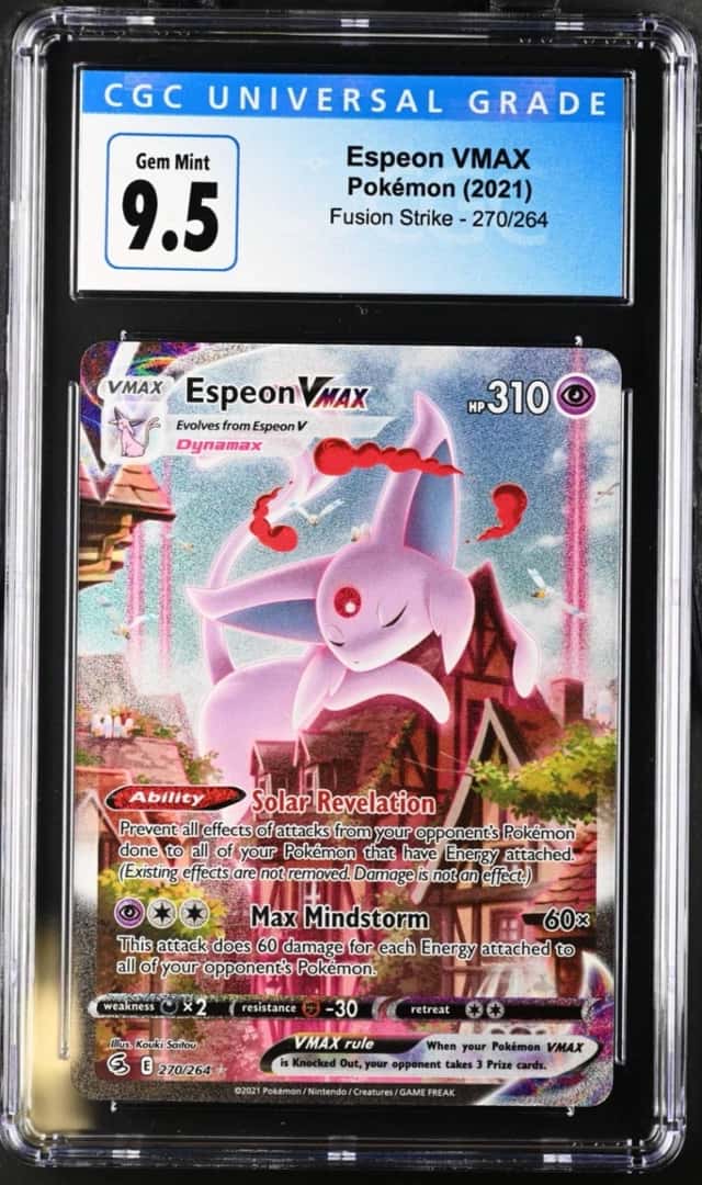 2021 Pokémon Espeon VMAX Secret Rare Holo Fusion Strike 270/264 CGC 9.5