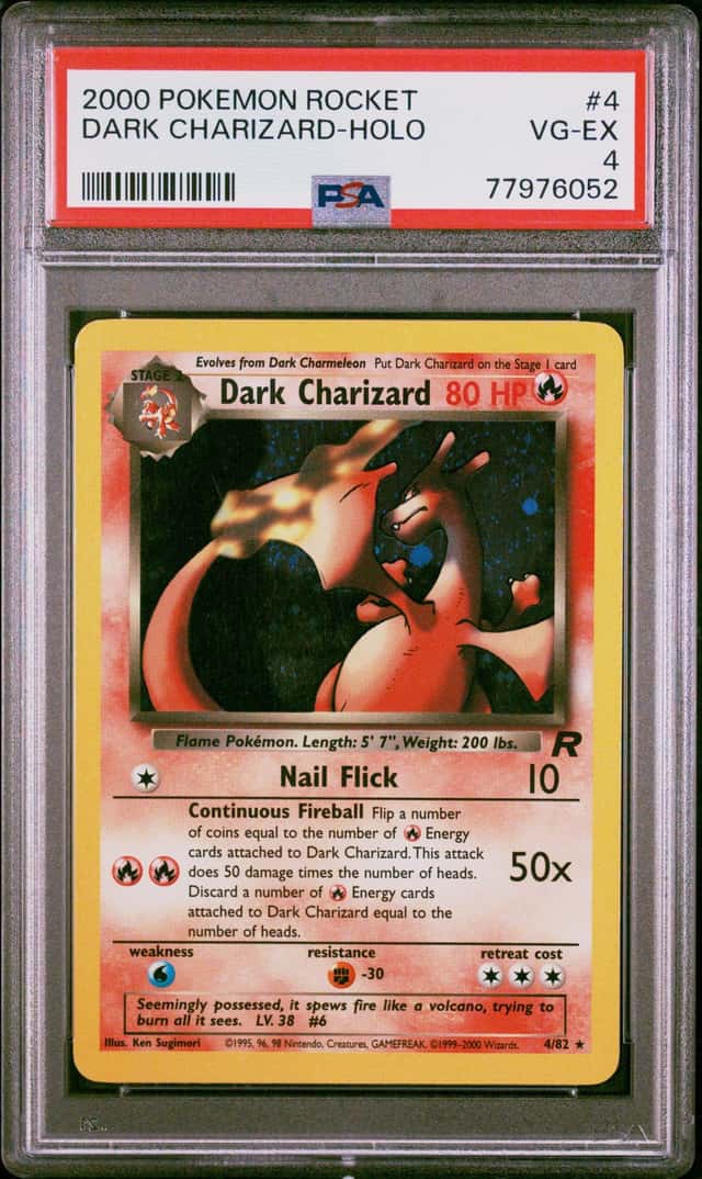 2000 Pokemon Team Rocket Dark Charizard Holo #4/82 PSA 4