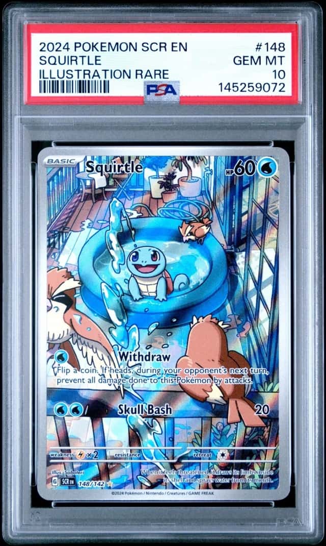 2024 POKEMON SCR EN-STELLAR CROWN ILLUSTRATION RARE #148 SQUIRTLE PSA 10