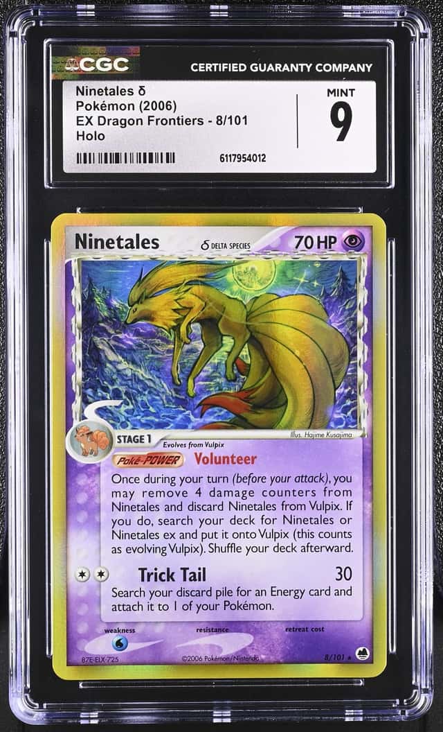 2006 Pokemon EX Dragon Frontiers Ninetales Holo #8/101 CGC 9 MINT
