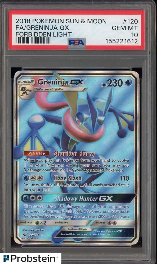 2018 Pokemon Sun & Moon Forbidden Light #120 FA/Greninja GX PSA 10 GEM MINT