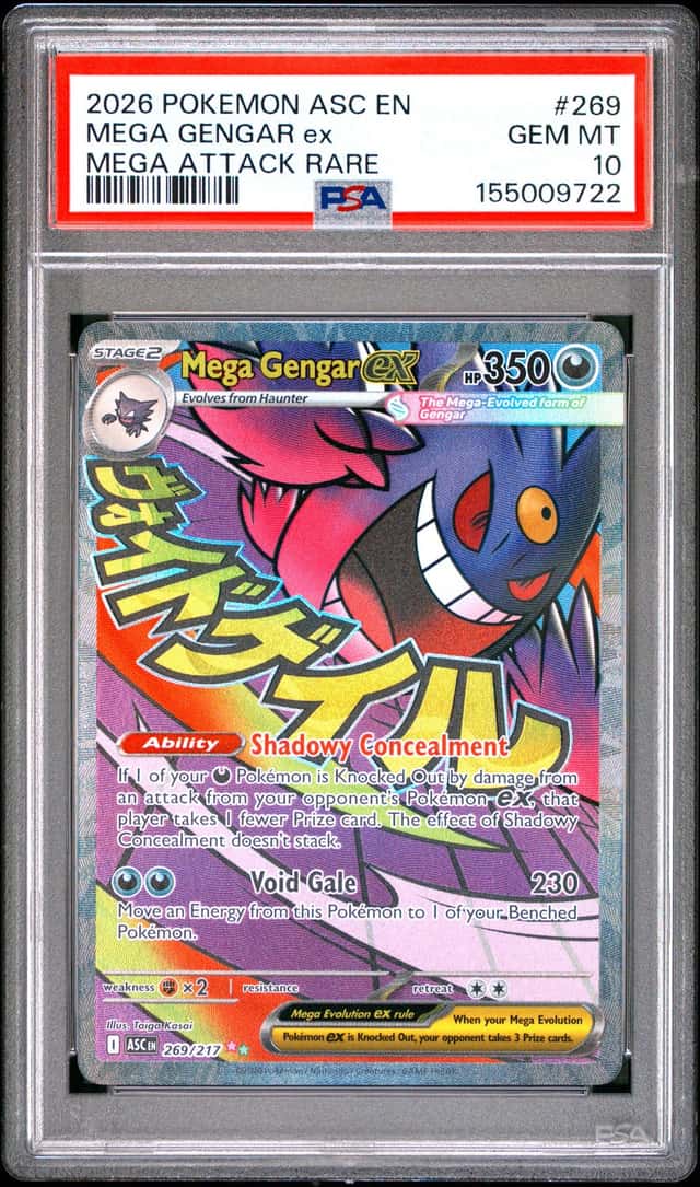 2026 Pokemon Ascended Heroes Mega Gengar ex Attack Rare #269/217 PSA 10 GEM MINT