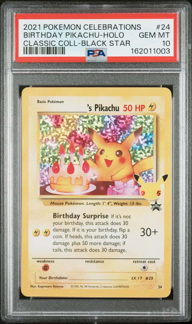 2021 Pokemon Celebrations Classic Coll. #24 Birthday Pikachu PSA 10