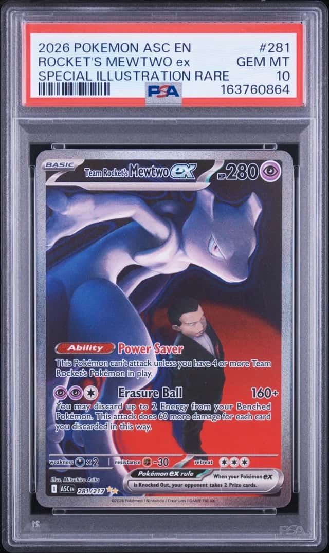 2026 POKEMON ASCENDED HEROES SPECIAL ILLUSTRATION TEAM ROCKET'S MEWTWO EX PSA 10