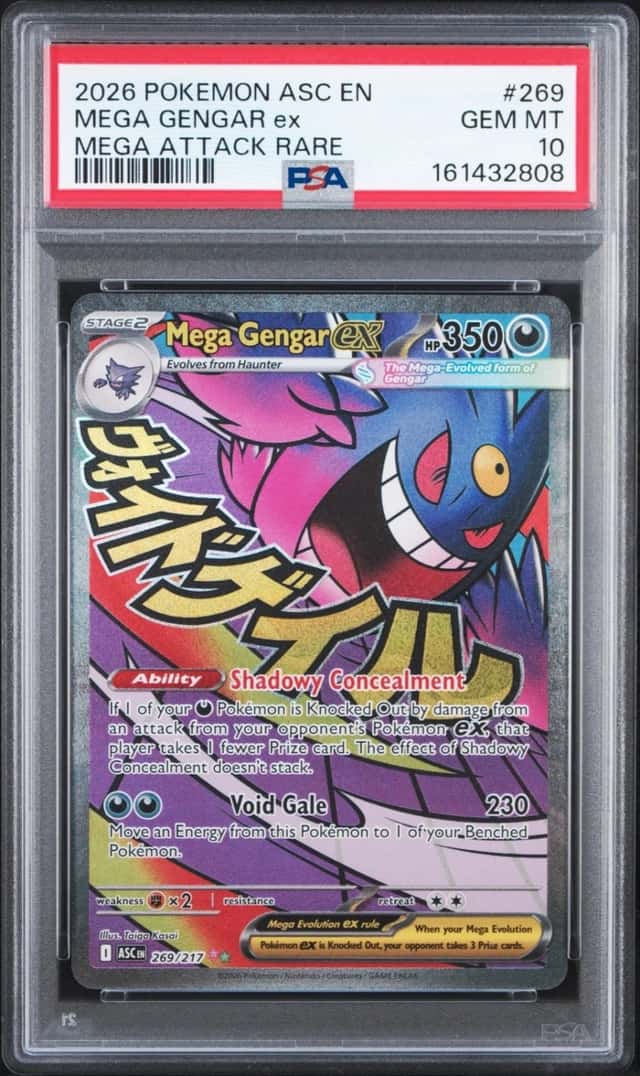 2026 POKEMON ASC EN-ASCENDED HEROES MEGA ATTACK RARE #269 MEGA GENGAR EX PSA 10