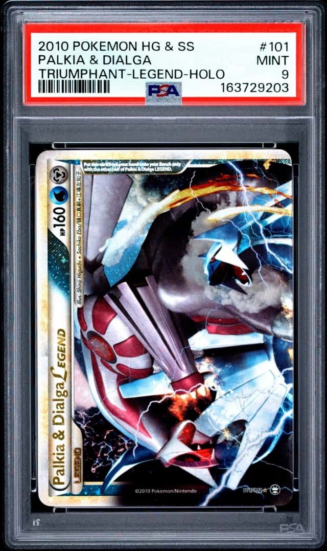 2010 POKEMON HEARTGOLD & SOULSILVER TRIUMPHANT PALKIA & DIALGA LEGEND-HOLO PSA 9