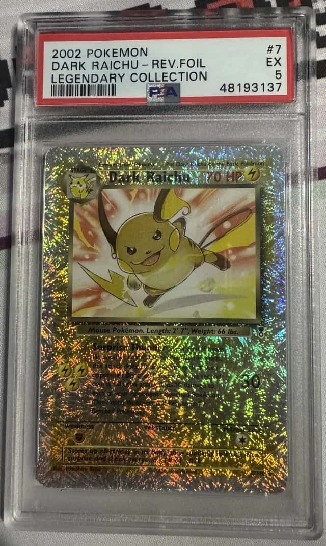 2002 Pokemon Dark Raichu Reverse Holo Legendary  PSA 5 7/110