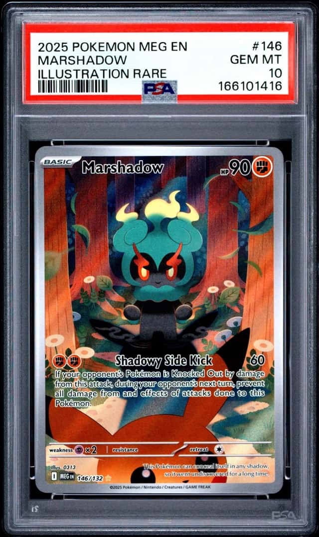 2025 POKEMON MEG EN-MEGA EVOLUTION ILLUSTRATION RARE #146 MARSHADOW PSA 10