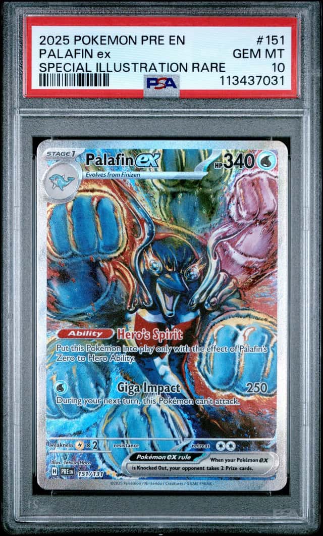 PSA 10 Palafin ex #151 Special Illustration Rare2025 Pokémon Prismatic Evolution
