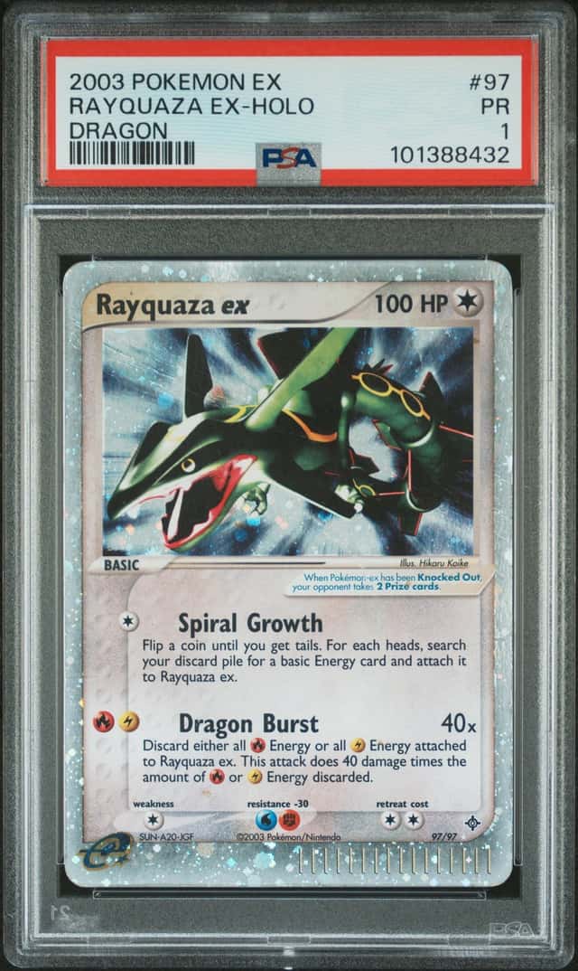 PSA 1 2003 Pokemon EX Dragon Rayquaza EX Holo Foil Rare 97/97 Vintage Original