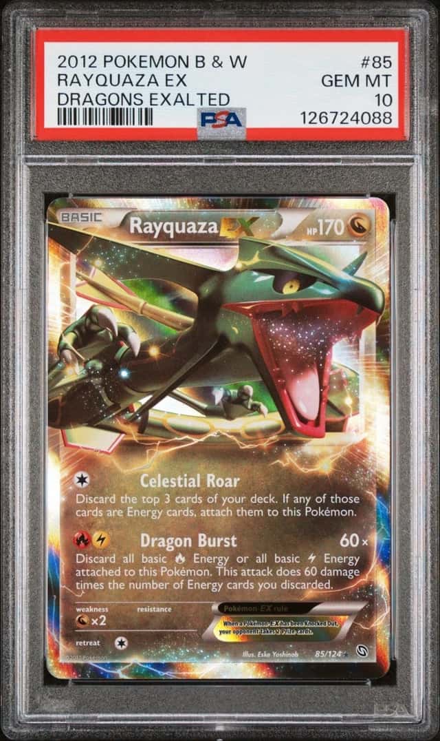 Pokemon 2012 Dragons Exalted Rayquaza EX 85/124 Holo Ultra Rare PSA 10