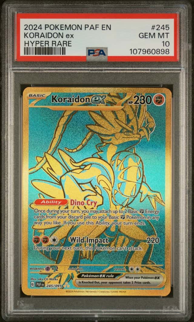 2024 Pokemon PAF EN Hyper Rare #245 Koraidon ex PSA 10 GEM MINT
