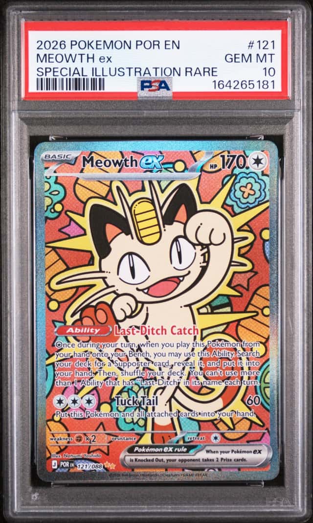 2026 Pokemon Perfect Order Meowth ex Special Illustration Rare #121/088 PSA 10