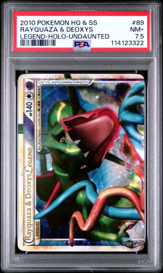 2010 POKEMON HEARTGOLD SOULSILVER UNDAUNTED RAYQUAZA DEOXYS LEGEND-HOLO PSA 7.5