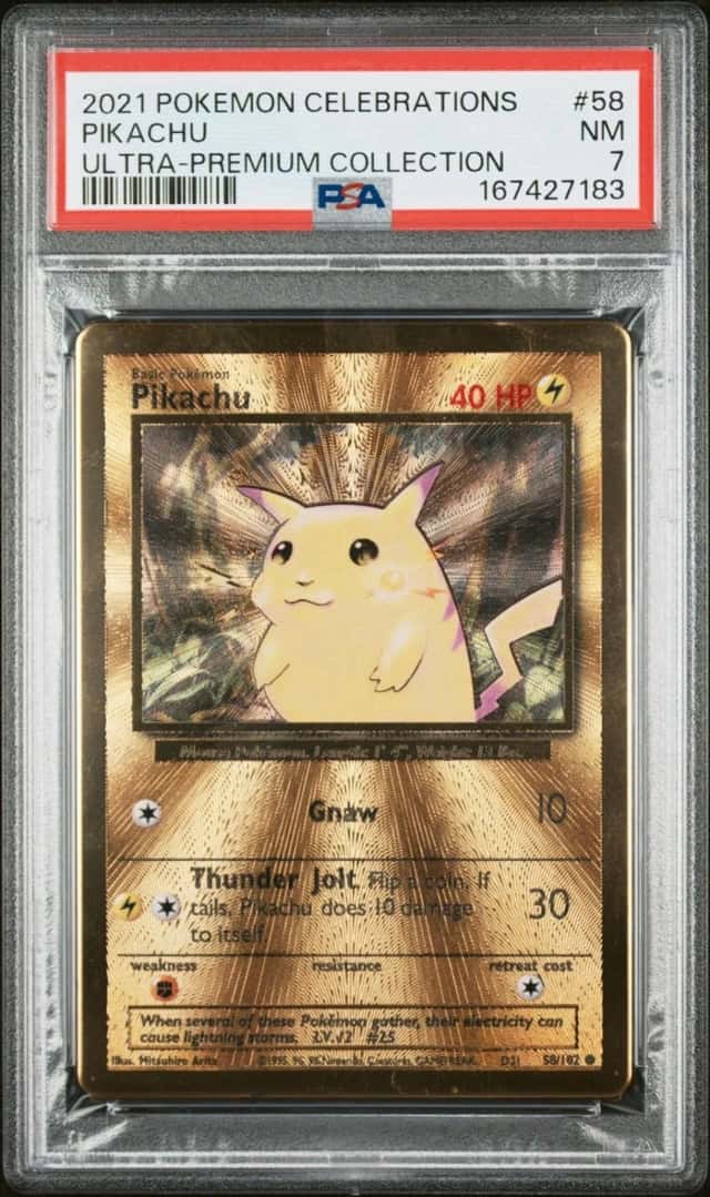 2021 POKEMON CELEBRATIONS ULTRA-PREMIUM COLLECTION #58 PIKACHU PSA 7