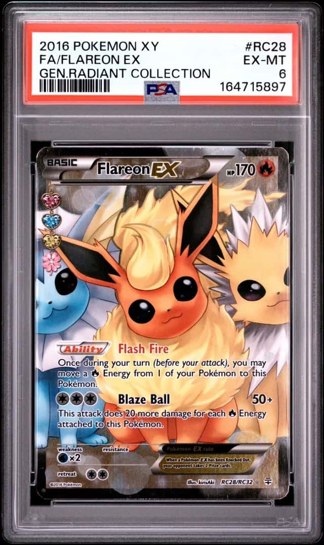 2016 POKEMON XY GENERATIONS RADIANT COLLECTION #RC28 FULL ART/FLAREON EX PSA 6