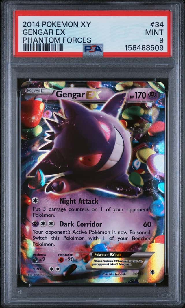 2014 Pokemon XY Phantom Forces Gengar EX #034/119 PSA 9
