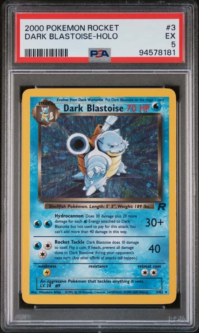 2000 POKEMON ROCKET #3 DARK BLASTOISE-HOLO PSA 5