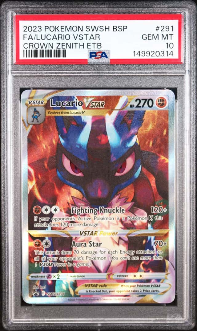 2023 Pokemon TCG Lucario VSTAR SWSH291 Crown Zenith ETB Promo Card PSA 10 GEM MT