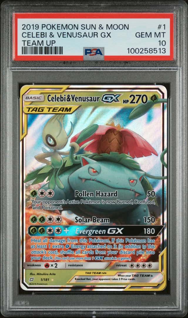 Pokemon Celebi & Venusaur Gx Team Up 1/181 PSA 10 Gem Mint